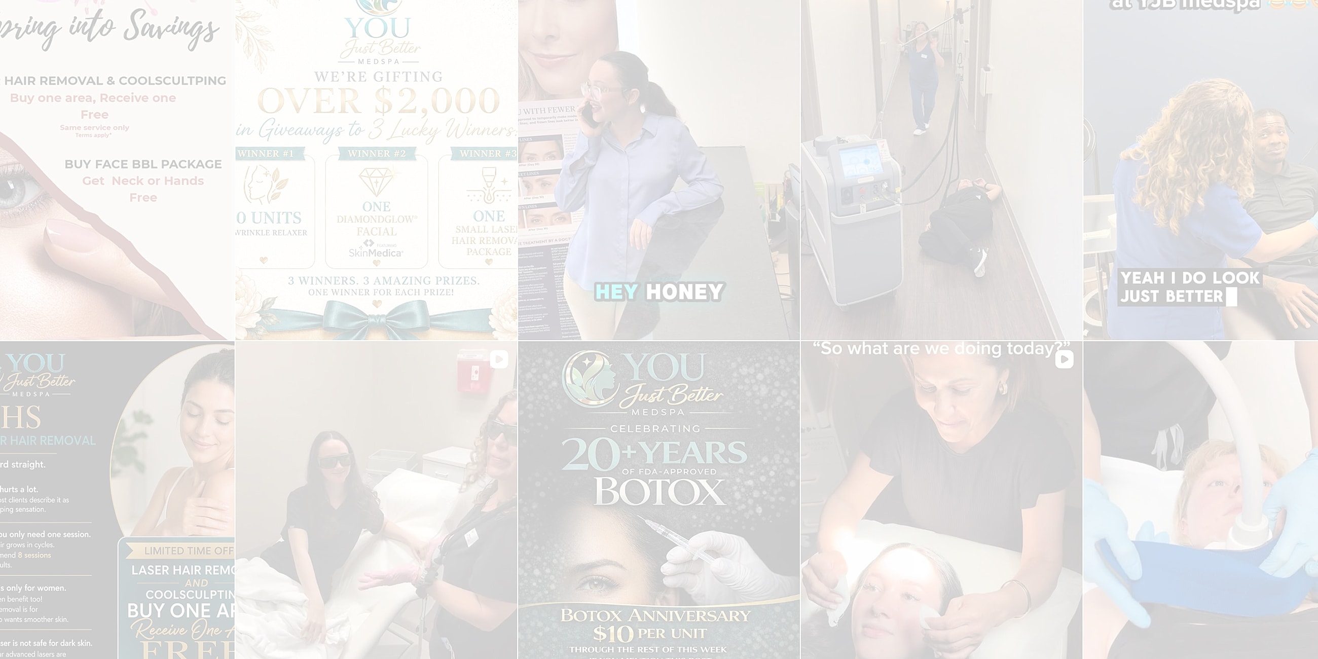 Medspa promotions and treatments collage.