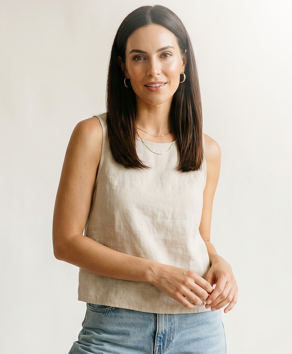 Model in casual outfit against a light background.